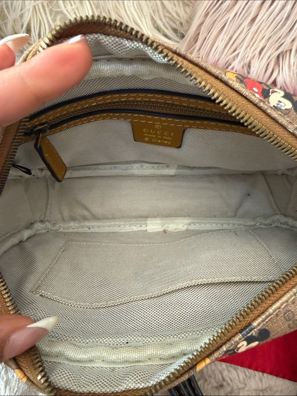 Disney Brown Mickey Canvas Crossbody Pouch - Picture 7 of 17